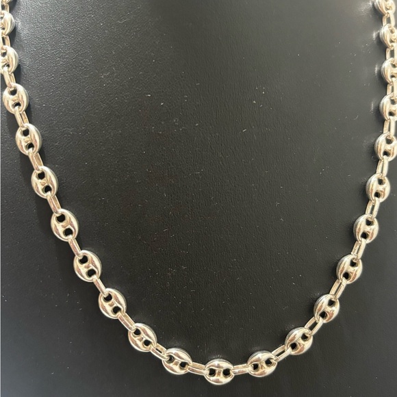 Genuine 925 Sterling Silver Puff 3D Gucci Necklace - Picture 2 of 4